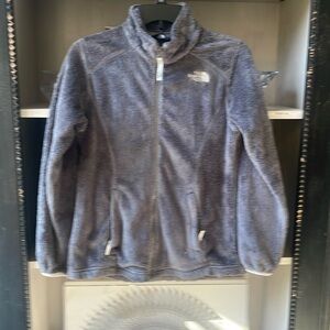 North Face girls zip up. Grey, size 14/16
